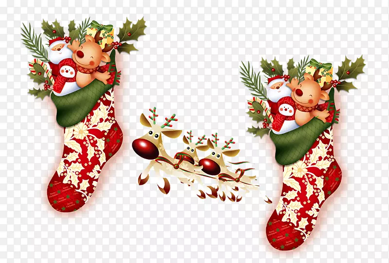圣诞老人圣诞长袜圣诞装饰品-圣诞鞋创意