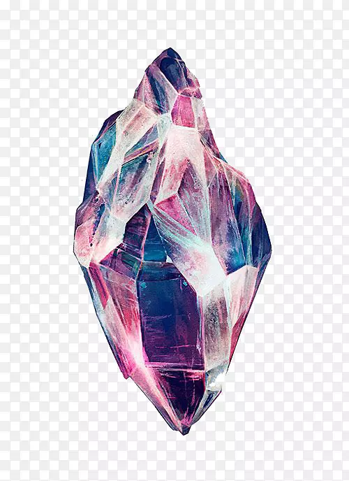 绘制水晶石英插图.彩色钻石