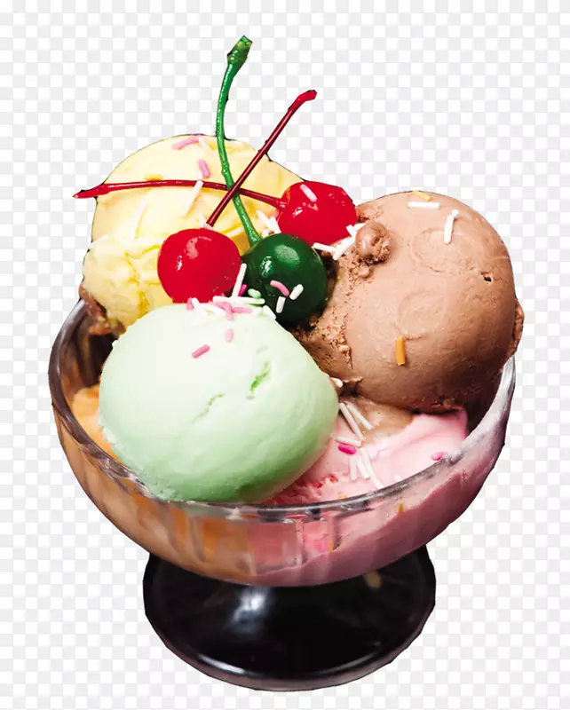 巧克力冰淇淋圣代-剪影冰淇淋，精美的冰淇淋甜点