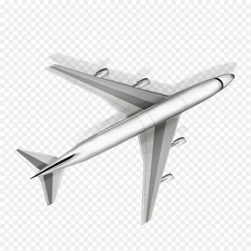 飞机飞行图标-一个飞机的平面图视图，可以自由地拉动飞机的材料。