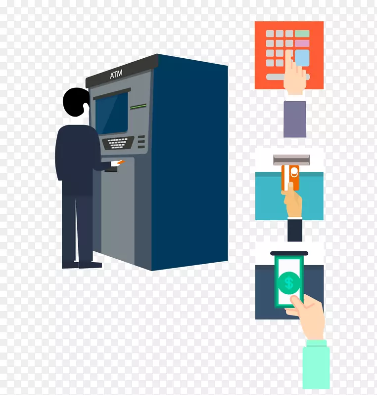 自动柜员机货币银行图标自动取款原理图