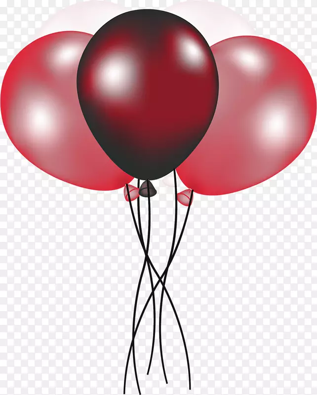 热气球生日剪贴画-红色气球