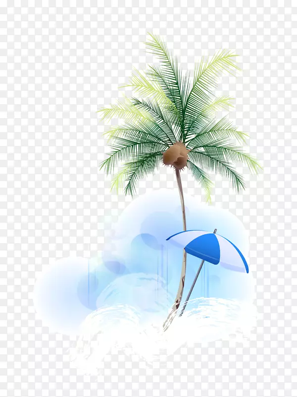 沙滩海南剪贴画-椰子树