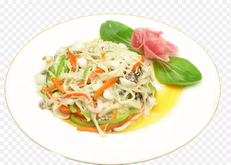 青木瓜沙拉垫泰国鱿鱼料理油炸鱿鱼丝