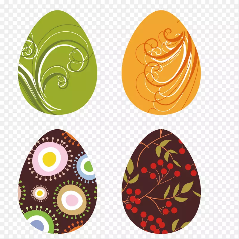 复活节彩蛋剪贴画-彩色复活节