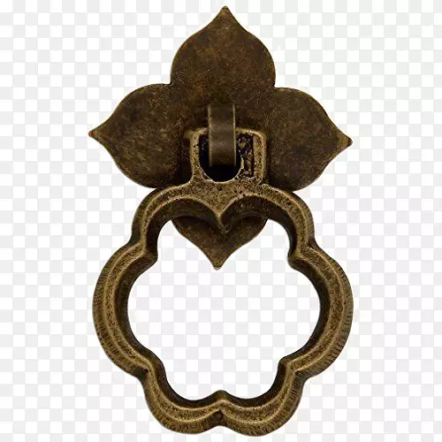 锁铜门环-三叶草装饰黄铜锁