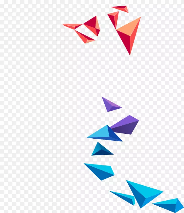 几何三角形几何形状金字塔红色浮动蓝色三角形