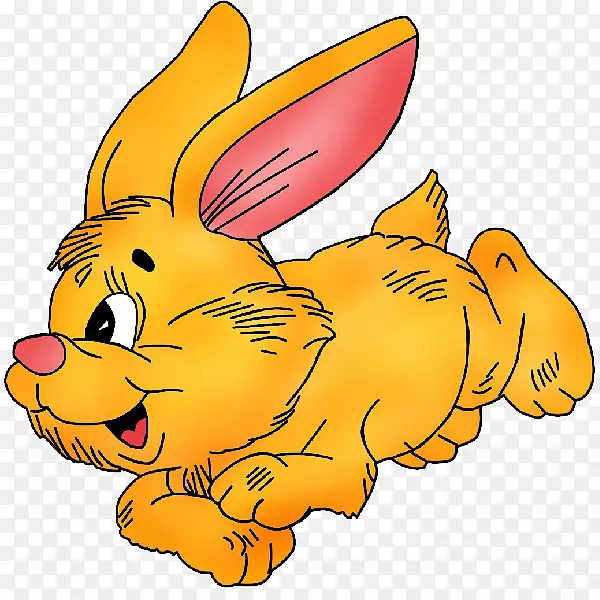 复活节兔子国内兔夹艺术-卡通兔子手漆兔子橙色脏