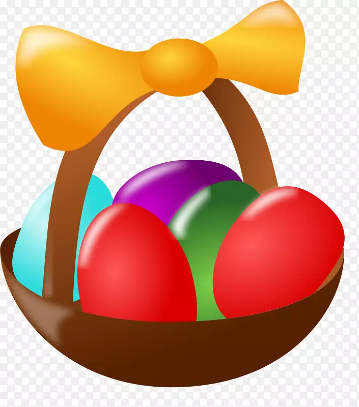 复活节彩蛋篮中的复活节彩蛋剪贴画-复活节篮子剪贴画