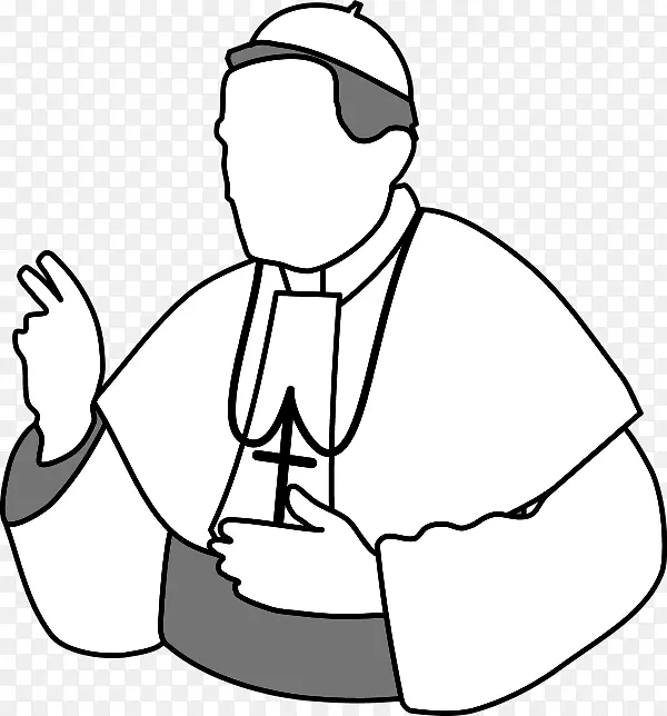 教皇天主教剪贴画-牧师祝福