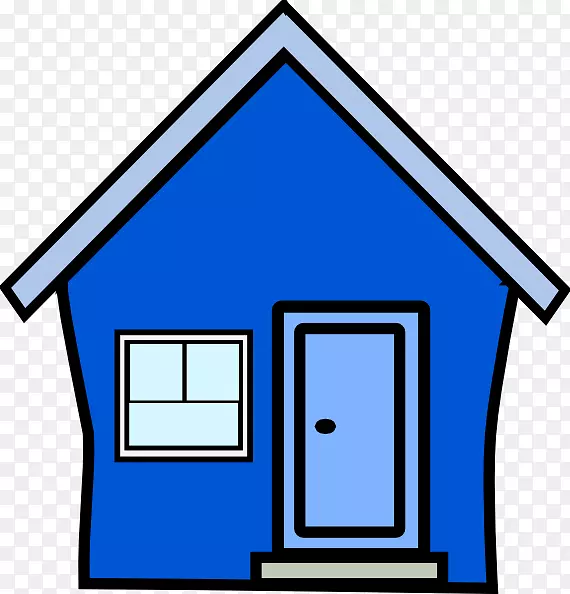 蓝色房屋剪贴画-房子蓝色剪贴画