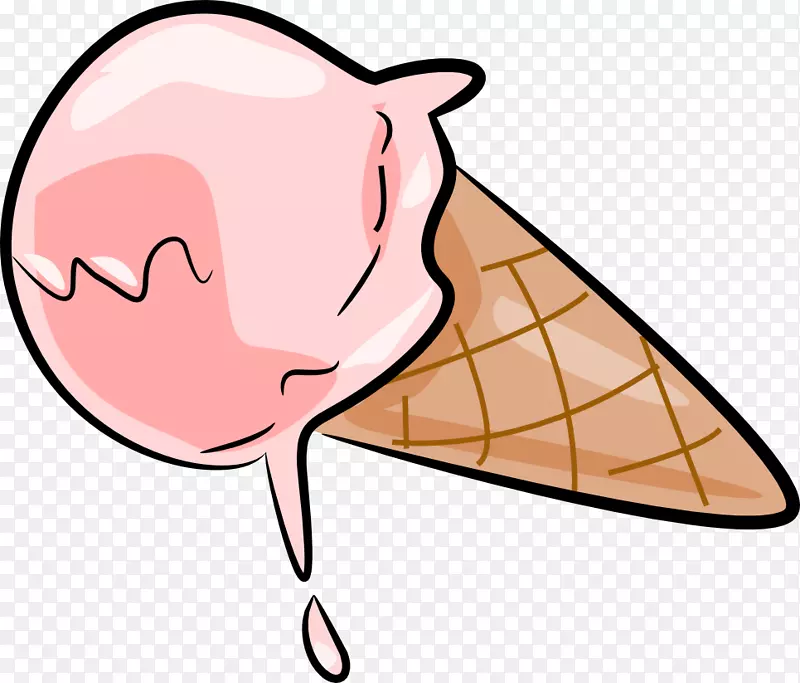 冰淇淋圆锥华夫饼夹艺术-冰淇淋剪贴画