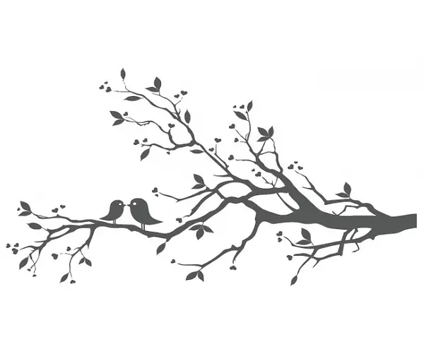 鸟墙贴纸-黑色爱情画