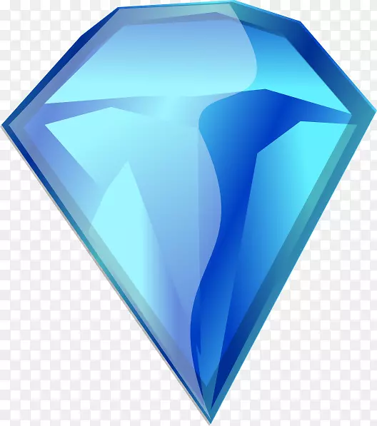蓝色钻石剪贴画-钻石卡通