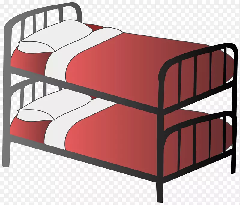 卧室卡通双层床夹艺术床剪贴画