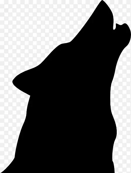 狗黑色和白色侧影鼻头悬崖峭壁