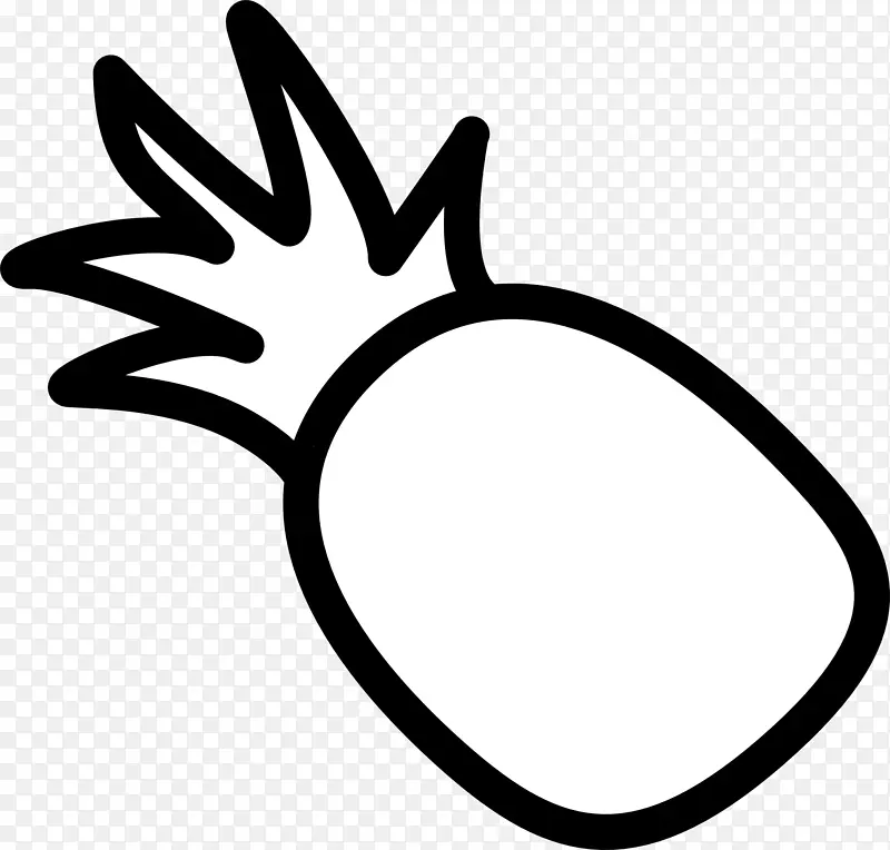 菠萝黑腐黑白剪贴画菠萝片