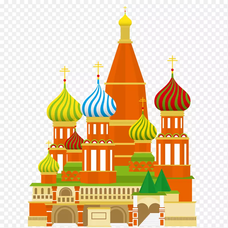 莫斯科克里姆林宫红广场斯帕斯卡亚塔圣巴兹尔大教堂罗马清真寺大教堂