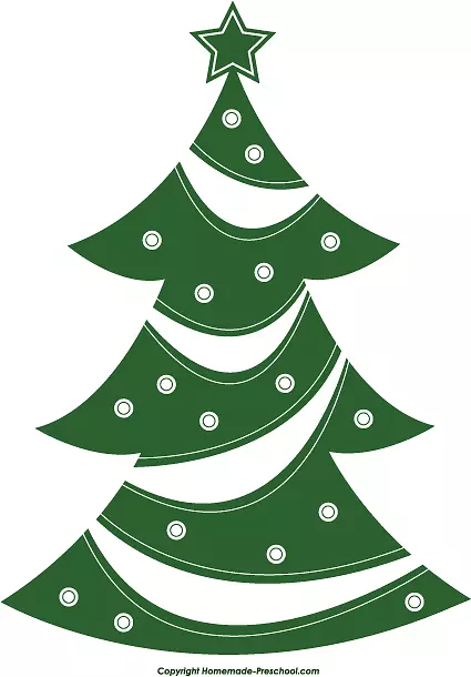 圣诞老人圣诞树剪贴画-白色抽象剪贴画