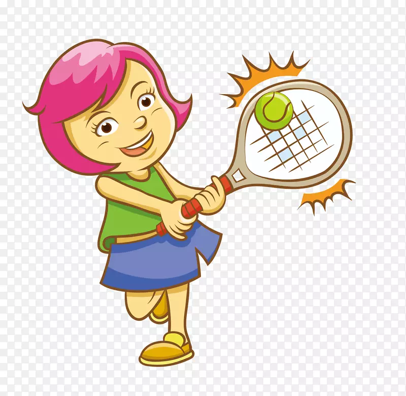 网球卡通片艺术-网球