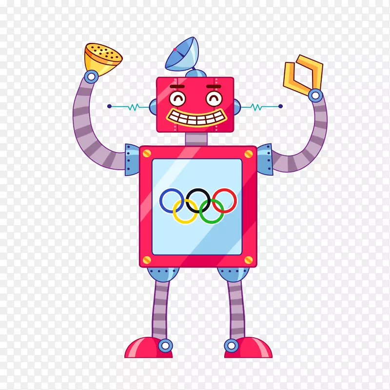 卡通机器人剪贴画奥林匹克五环机器人