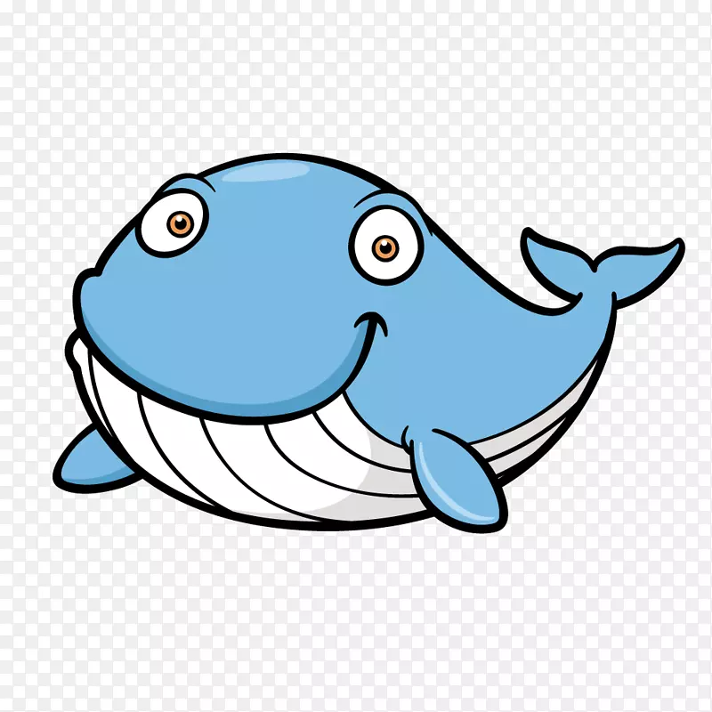 蓝鲸剪贴画-可爱的蓝鲸载体