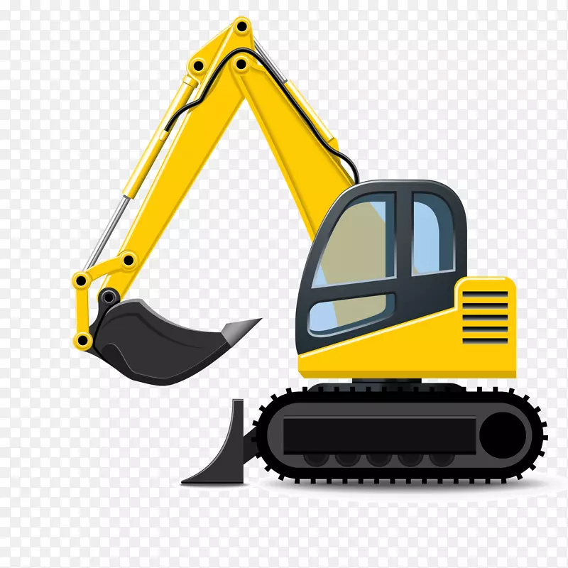 挖掘机重型设备反铲夹艺术卡通挖掘机