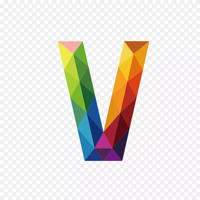 字母图标-彩色字母v