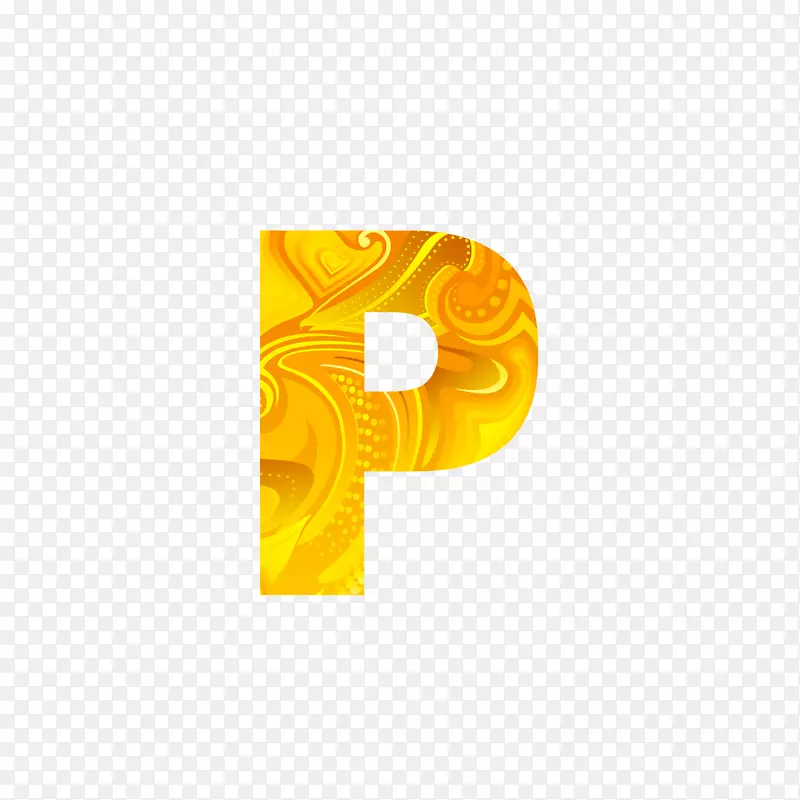 字母p黄色-金色字母p