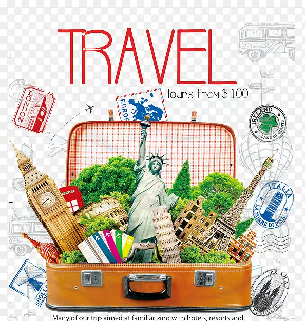 欧洲旅行传单海报-旅游展览馆