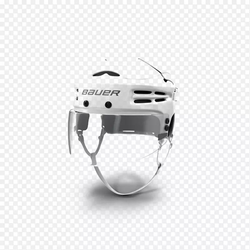 冰球头盔曲棍球棒鲍尔曲棍球-鲍尔曲棍球头盔白色