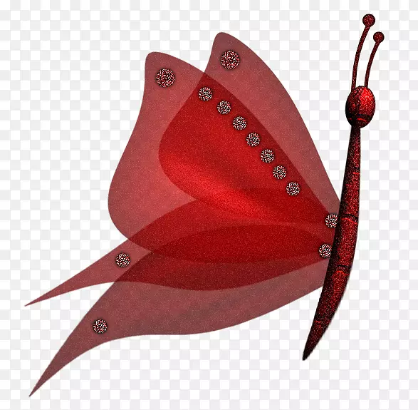 彩色剪贴画中的蝴蝶-红蜻蜓