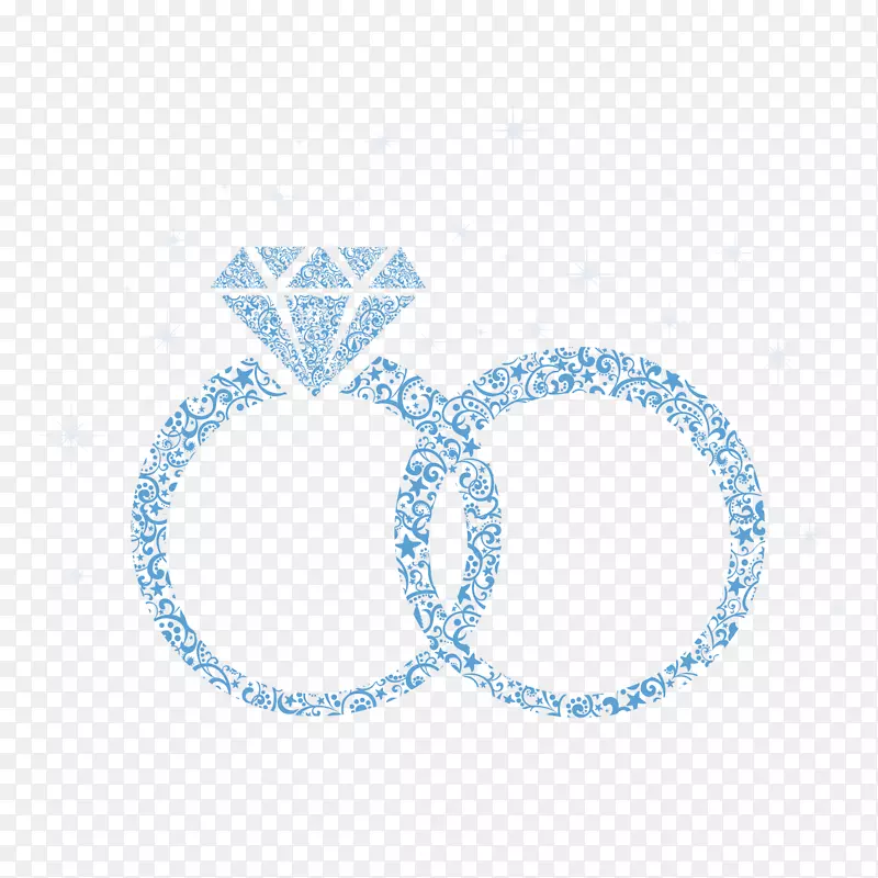 结婚戒指-蓝色钻石结婚戒指