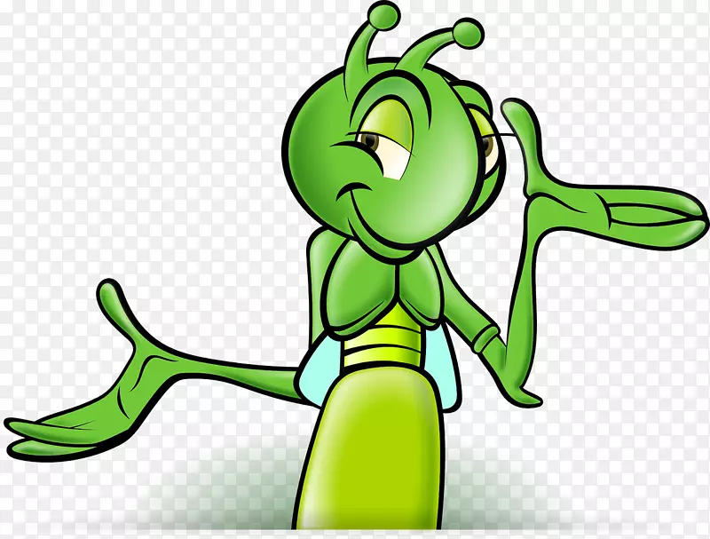 板球卡通片艺术.绿色昆虫