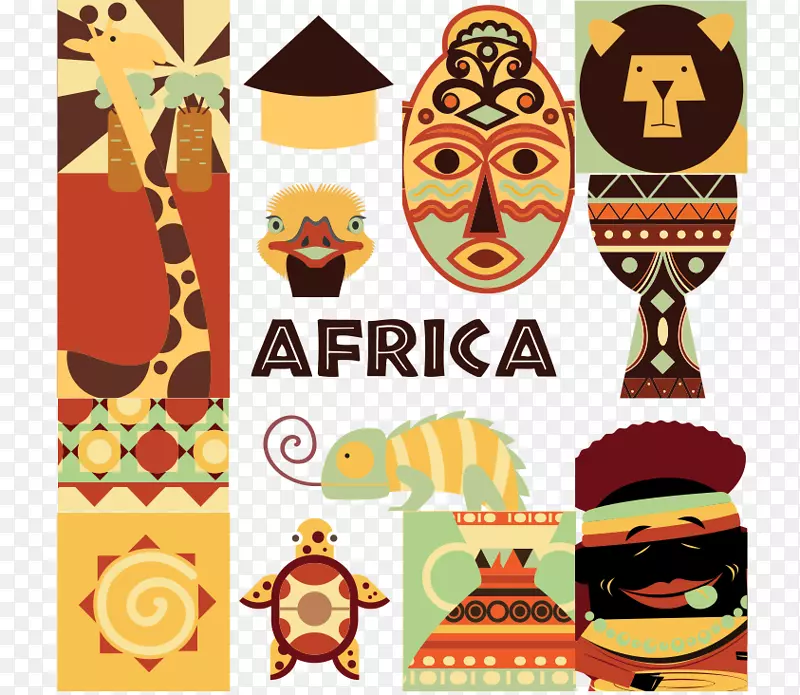 非洲图标-非洲材料