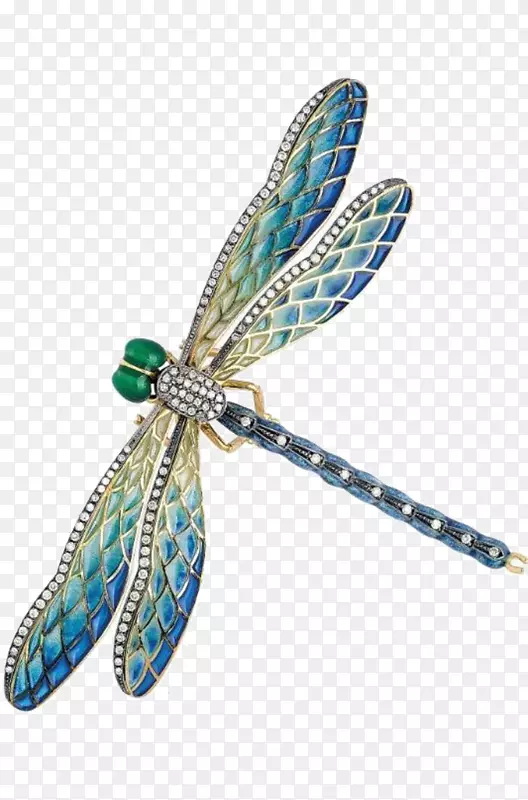 玻璃搪瓷耳环，胸针，珠宝装饰-xe0-jour-水晶蜻蜓