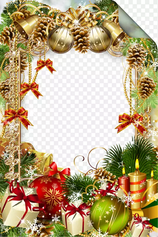 圣诞装饰品iphone x画框-圣诞松果画框
