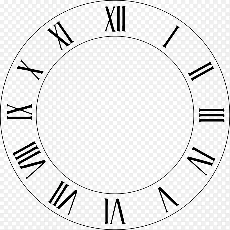 钟表正面罗马数字剪贴画钟环
