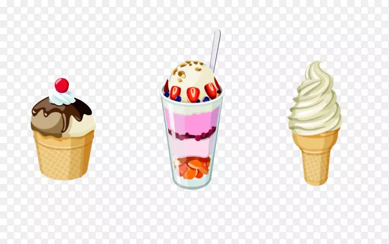 冰淇淋锥巧克力冰淇淋圣代画锥