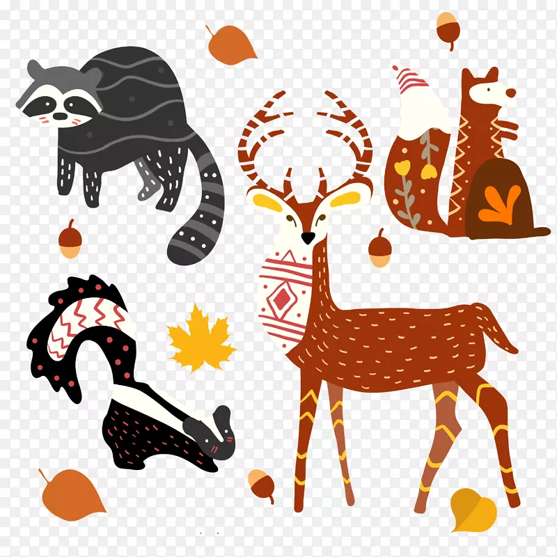 驯鹿臭鼬-载体动物-载体秋季动物