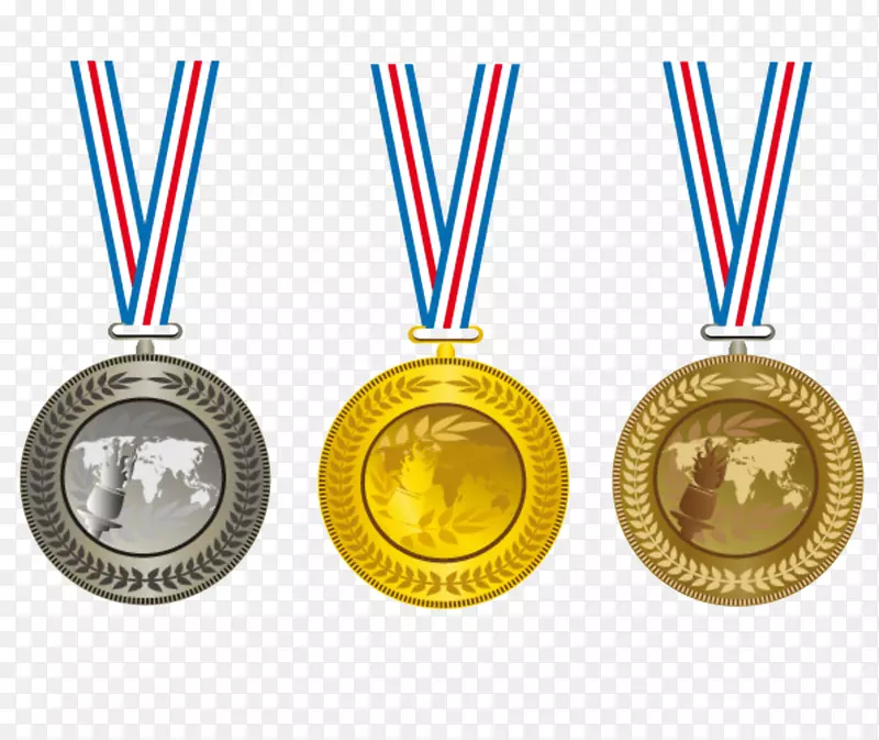 奥运剪贴画金牌-银牌、铜牌
