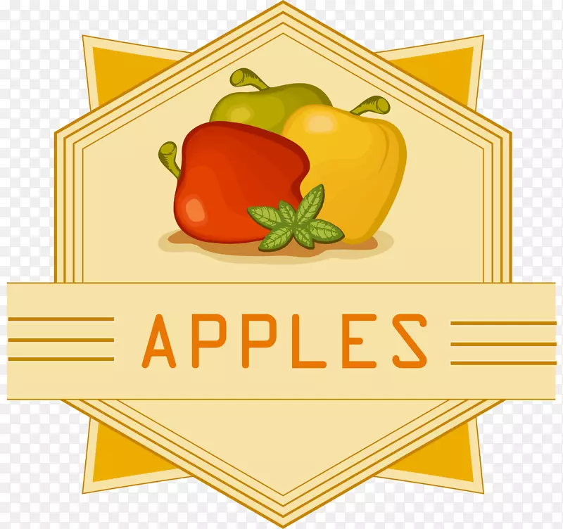 苹果剪贴画-黄色简单苹果标志