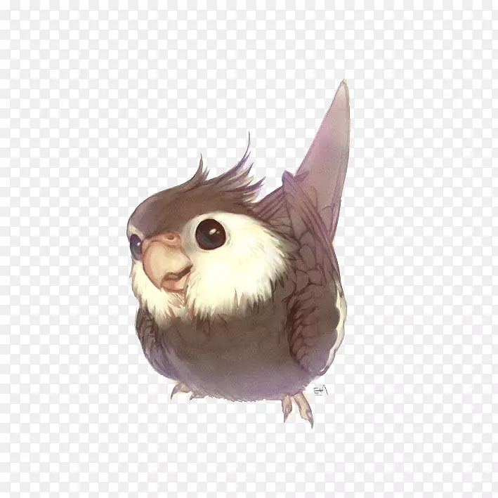 鹦鹉-水彩可爱的小麻雀