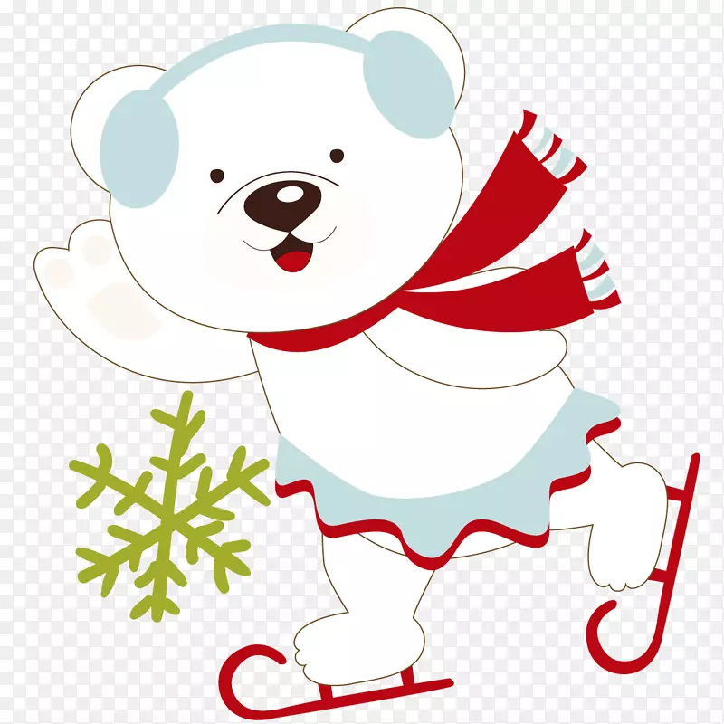 北极熊夹溜冰北极熊
