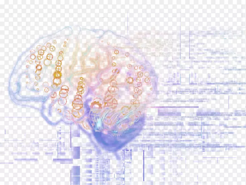 蓝脑生物球字体-创意数码技术背景脑