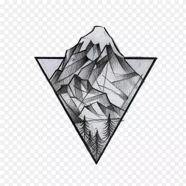 几何纹身绘画理念-三角山标志