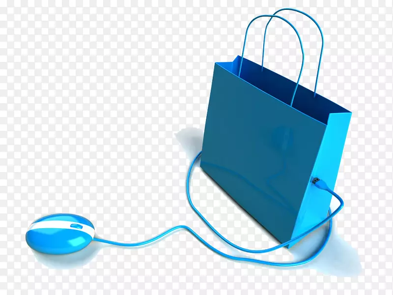 网上购物-电子商务购物袋采购-蓝色购物袋