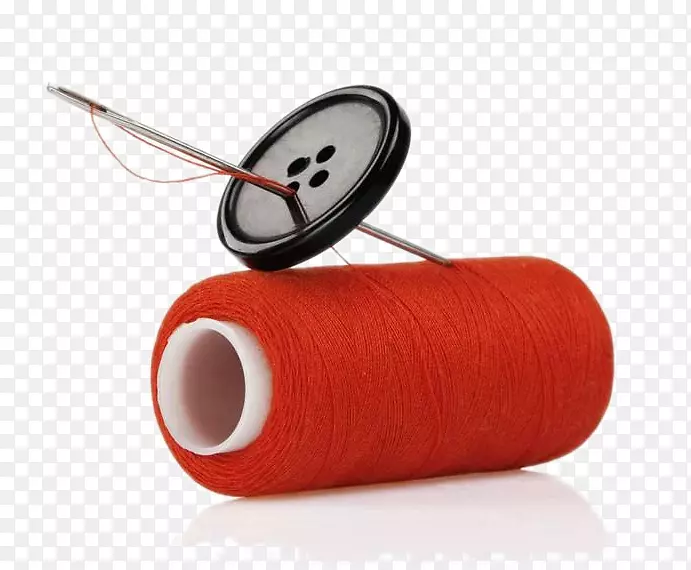 缝纫针纽扣夹艺术.红色缝纫针