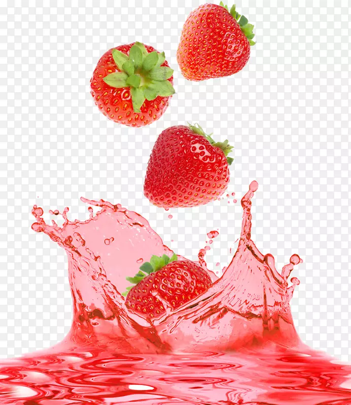 草莓汁奶昔草莓汁大黄派-创意草莓飞溅