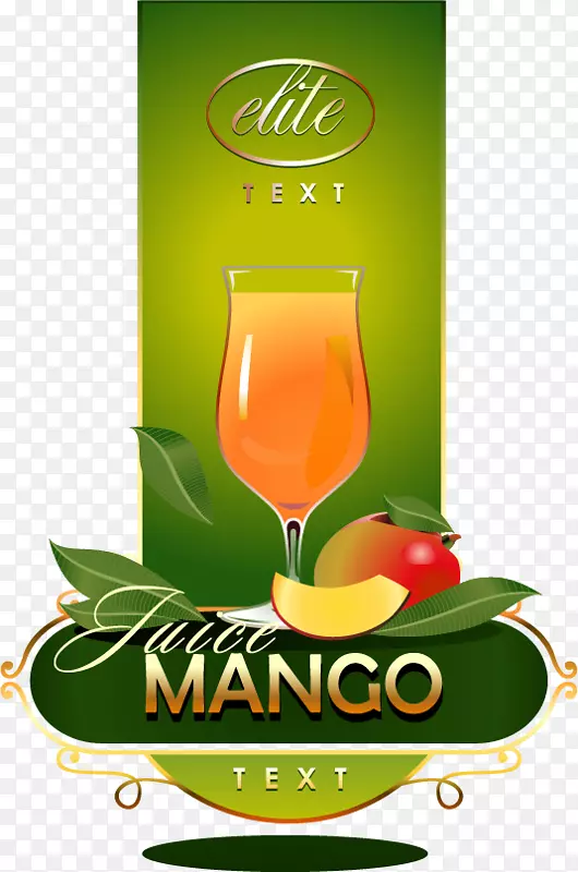 已下载橙汁水果粉和芒果-芒果汁标签材料，